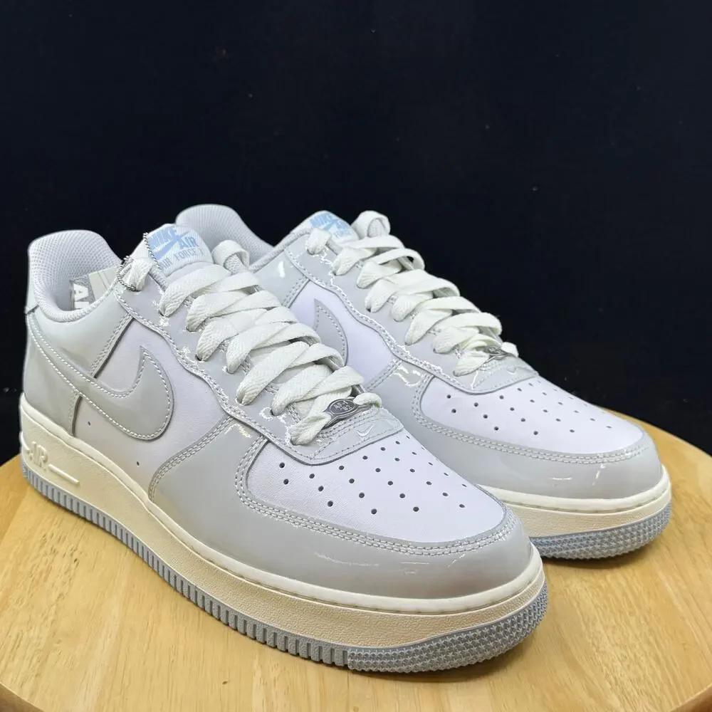 Nike Air Force 1 '07 Size 10 White Photon Dust Sail Patent Leather IH4461 100 - Picture 4 of 9